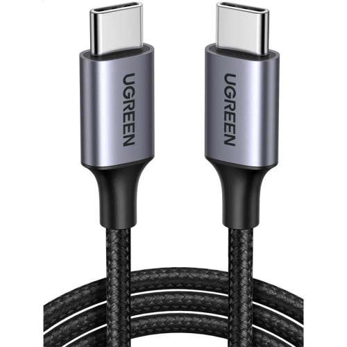 UGREEN USB-C 60W 3A QC PD ÖRGÜLÜ HIZLI ŞARJ KABLOSU 1 MT SİYAH 50150