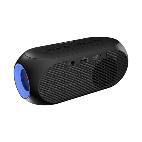 ASONIC AS-W6, Siyah, 5W, USB, AUX, Bluetooth,  Kablosuz, Taşınabilir, 1200mAh Batarya, Alarmlı Saat, Derece ve Speaker