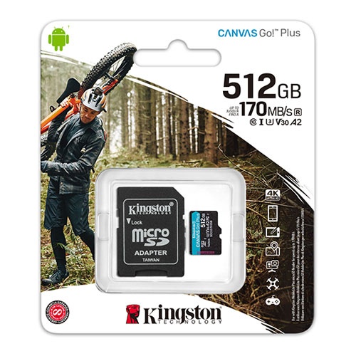 SDCG3/512GB 512GB microSDXC Canvas Go Plus 170R A2 U3 V30 Card + ADP