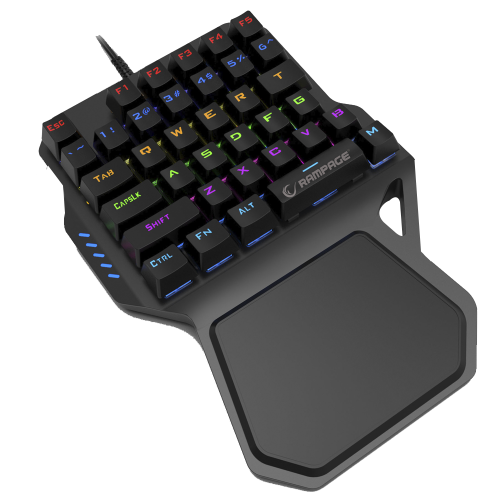 RAMPAGE KB-R77 PALM USB RAINBOW BACKLIGHT OUTEMU BLUE SWITCH MEKANİK TUŞLU MİNİ GAMING OYUNCU KLAVYE