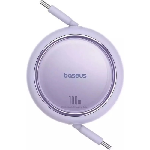 Baseus Free2Draw Mini Makaralı 1m. USB-C Şarj Kablosu 100W - Mor