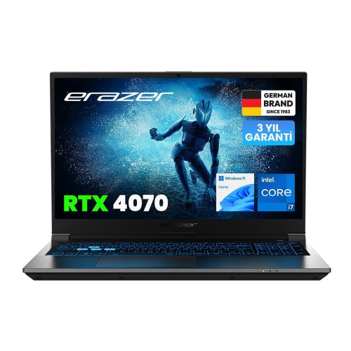 ERAZER Deputy P60, MD62624, i7-13620H, 15.6&quot; FHD, 144Hz, 16Gb Ram, 1TB NVMe M.2 SSD, 8GB RTX4070 Ekran Kartı, Win11 Home, Gaming Notebook