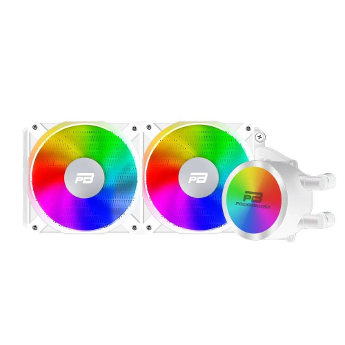 PowerBoost NOBLE 240W, 240mm, Rainbow, 2 Fanlı, (LGA1700/AM4/AM5) Uyumlu, CPU Sıvı Soğutma (Beyaz)