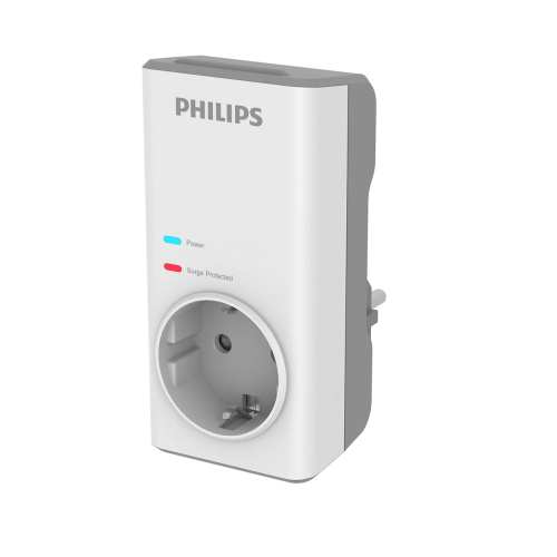 PHILIPS CHP7010W/10, Tekli, Akım Korumalı Priz, 1140 Joules, (Beyaz)