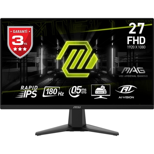 MSI 27 MSI MAG 275F 0.5ms 180Hz 1920x1080 IPS HDMI DP Flat Gaming Monitör