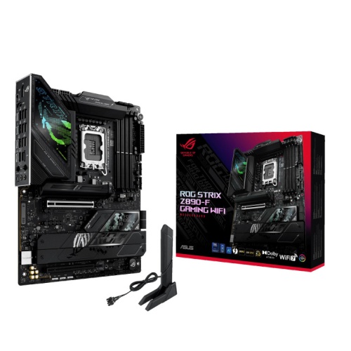 ASUS  ROG STRIX Z890-F GAMING WIFI, 8600MHz, 4xDDR5, 5x M.2, HDMI, DP, 2xThunderbolt, 4xType-C, Wi-Fi 7, Bluetooth 5.4, Intel Core Ultra CPU(Seri 2), LGA1851 Soket, Gaming Anakart