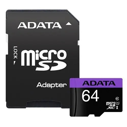 ADATA AUSDX64GUICL10-RA1 PREMIER 64GB 80MB/s CLASS10 A1 ADAPTÖRLÜ MICROSDHC HAFIZA KARTI