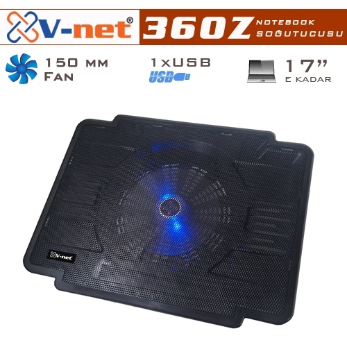 V-net 360Z Notebook Cooler 15cm fan, 1xUSB port