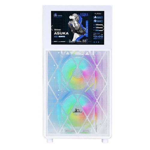 POWERBOOST PowerBoost PB-P4367BW USB 3.0, ATX LCD Mesh Panel ARGB Fan, Beyaz Kasa (PSU Yok)
