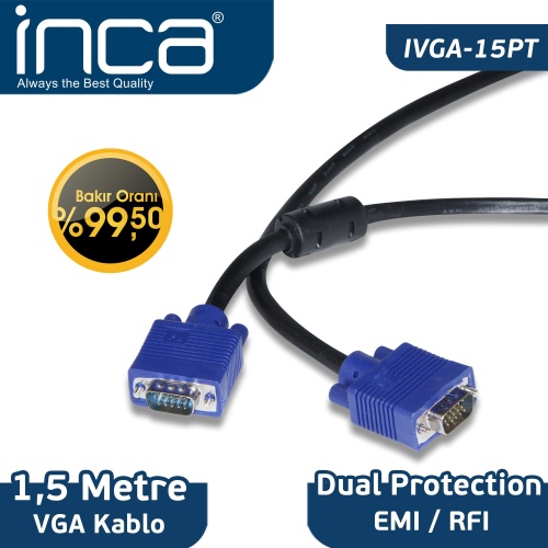 IVGA-15PT VGA TO VGA 1.5 METRE KABLO