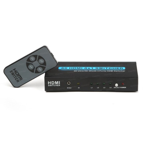 4 Giriş 1 Çıkışlı Uzaktan Kumandalı 4K HDMI Switch (Seçici) DK-HD-SW4X1K