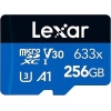 LEXAR 256GB LSDMI256BB633A 633X MIKRO SDXC UHS-I WITH SD ADAPTER 100MB/S READ 45MB/S WRITE C10 A1 V30 U3