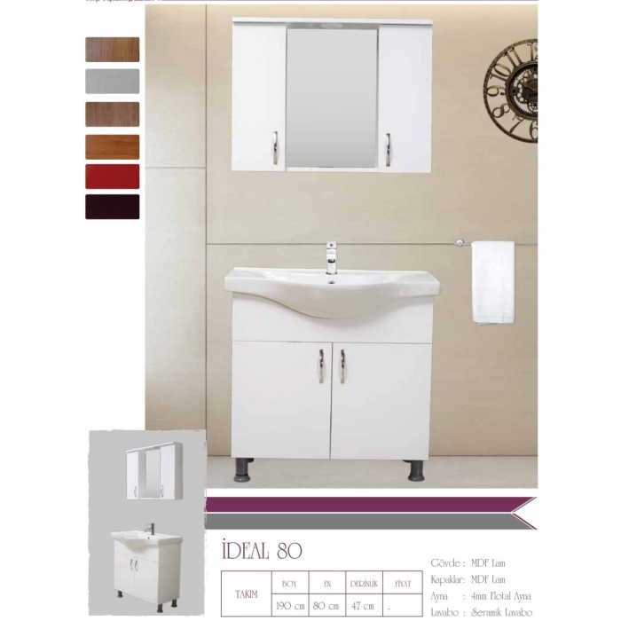 İDEAL 80 cm Banyo Dolabı