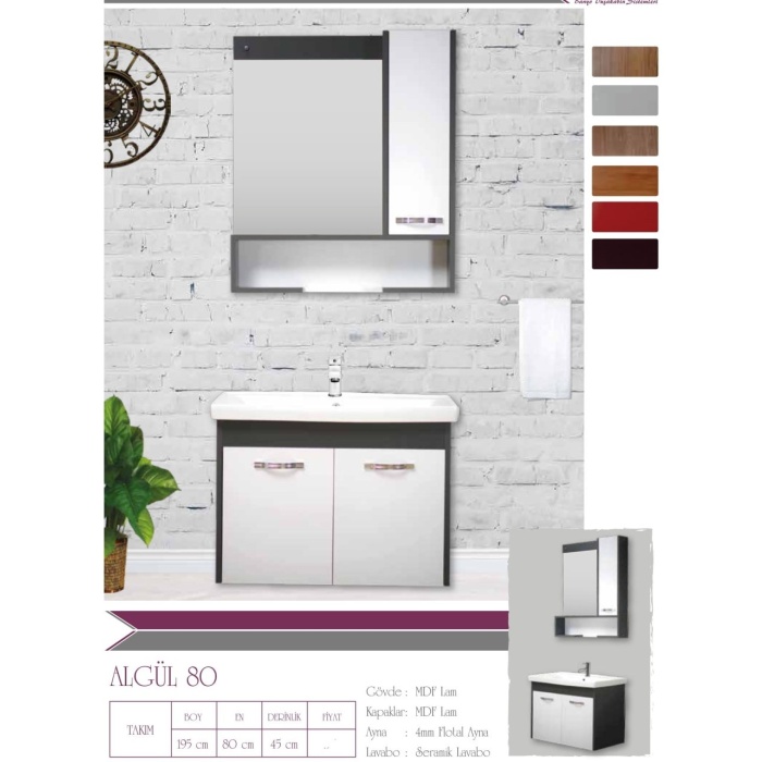 ALGÜL 80 cm Banyo Dolabı