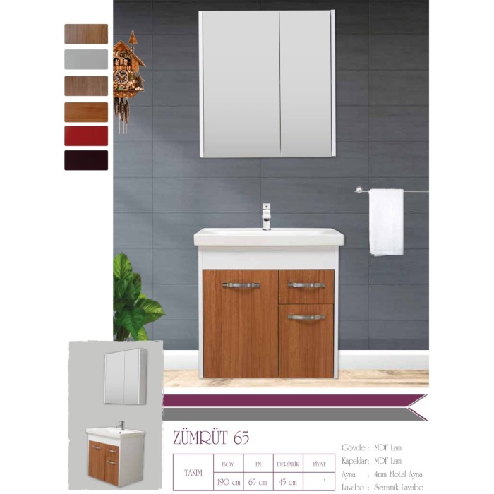 ZÜMRÜT 65 cm Banyo Dolabı