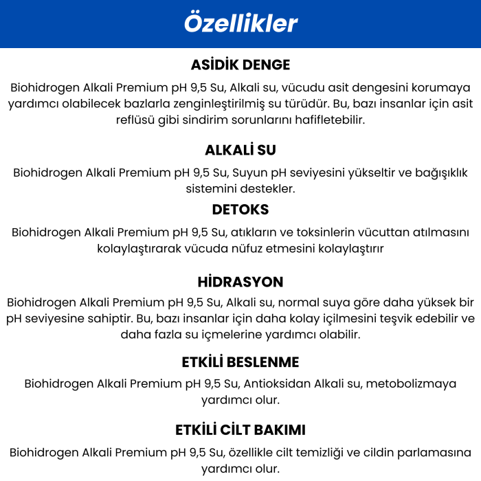 Biohidrogen Alkali Premium pH 9,5 Hidrojen Su Üreten  Su Arıtma Cihazı