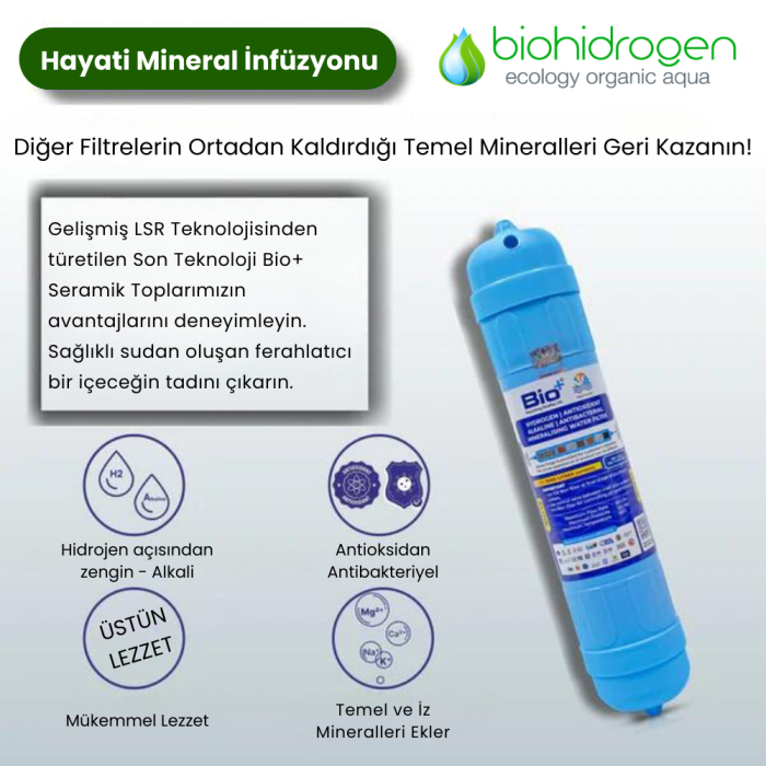 Biohidrogen Hidrojen H2AAA + Mineralleştirici Su Filtresi 11