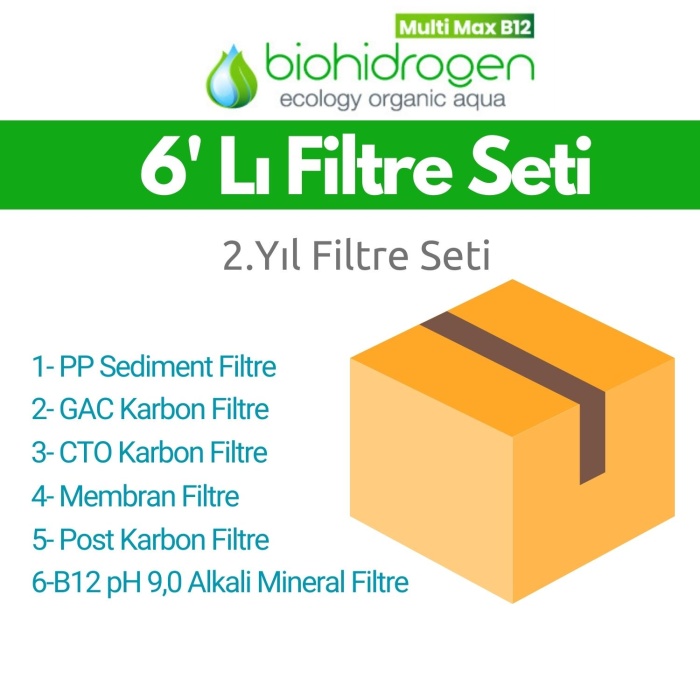 Biohidrogen B12 Multi Max 6lı Filtre Seti