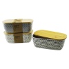 BAMBOO FIBRE YAKUT-10876 ( BAMBU KAPAK & D.GEN ) FİBER & MELAMİN EKMEK SEPETİ ( 36X20CM )*8=K