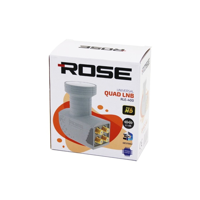 ROSE RLE-400 ( 4LÜ ) UYDU ( LNB ) UNIVERSAL QUAD ( FULL HD & 3D & 0.1dB )*100