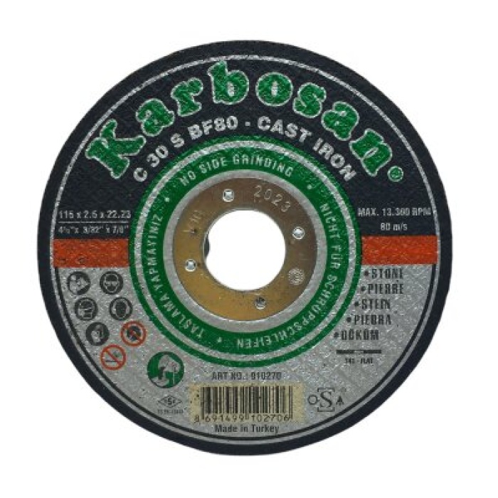 KARBOSAN 10270 SC MERMER KESİCİ DİSK ( SPRAL TAŞI ) 115MMX2.5X22*150