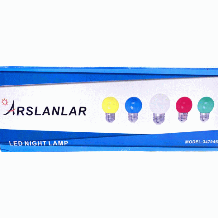 ARSLANLAR-347946 1W E27 ( MİX ) ( YUVARLAK ) GECE LAMBASI AMPUL*25X6