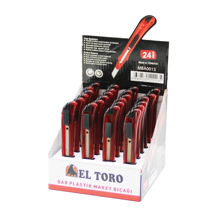 EL TORO MBA-0013 ( DAR= 9MMX0.4MM ) ( PLASTİK ) FALÇATA MAKET BIÇAK*24X27