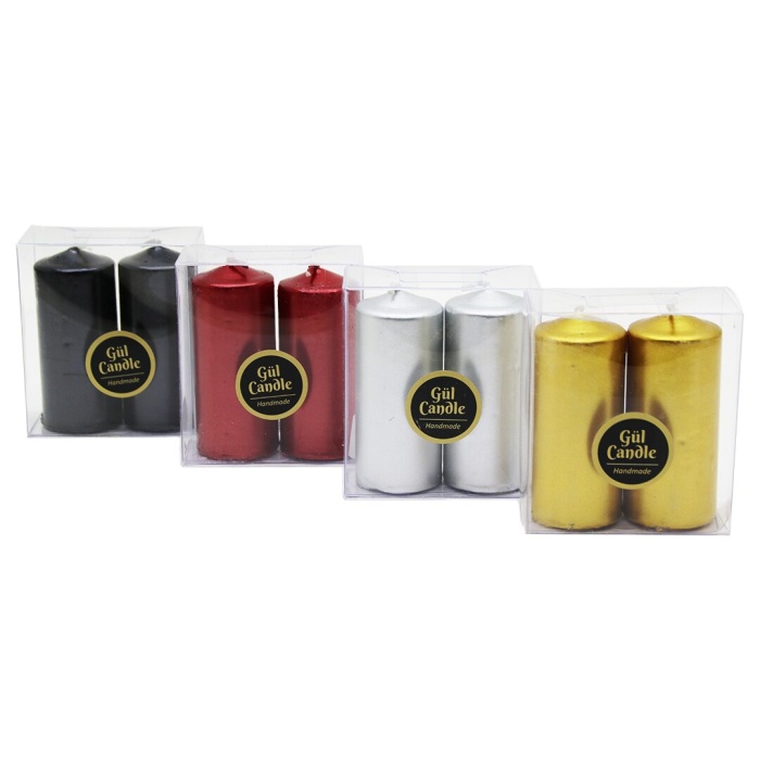 GÜL CANDLE GL-215 ( 2PCS ) ( YALDIZLI ) TAKOZ MUM*72=K