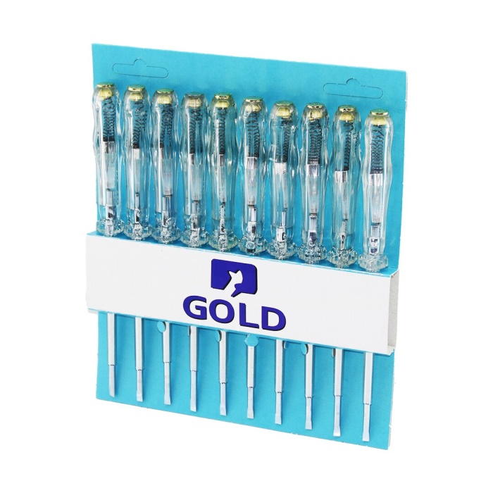 GOLD ( DÜZ ) KONTROL KALEMİ KLEMENS ÇELİK UÇLU*10X50