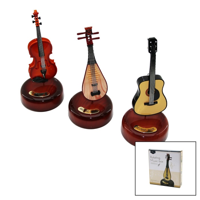 ROTATİNG MUSİC BOX YAKUT-9845-2049-50-51  ( MÜZİKLİ & DÖNERLİ ) DEKORATİF ( KEMAN & GİTAR & VIOLIN )*72