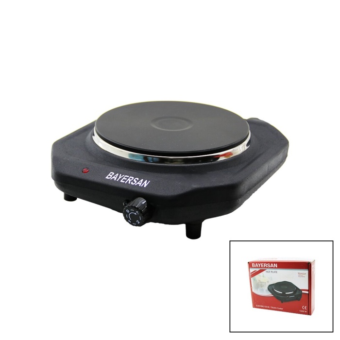 BAYERSAN HOT PLATE ( TEK GÖZLÜ & PLEYTLİ ) ELEKTRİKLİ OCAK ( 1500W )*8