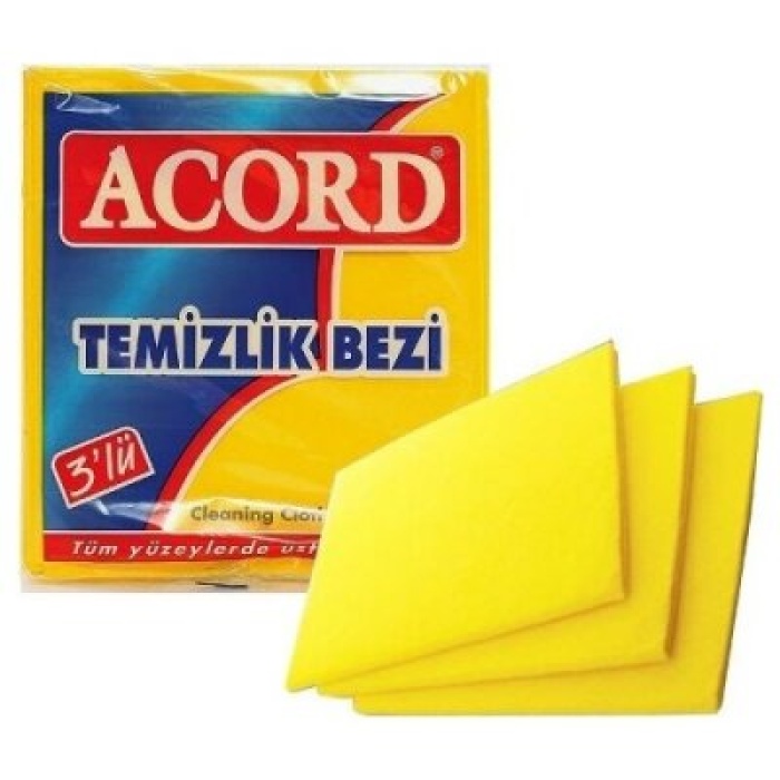 ACORD-504 3LÜ SARI TEMİZLİK BEZİ*12X10