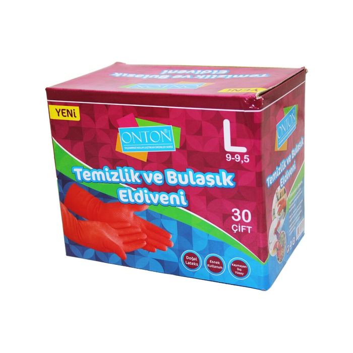 ONTON ( L ) ( 9-9.5 ) TEMİZLİK VE BULAŞIK ELDİVENİ*30X8