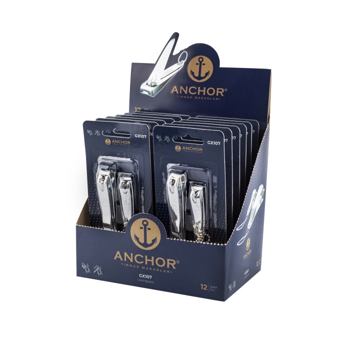 ANCHOR GX-107 ( 2Lİ SET GRİ ) TIRNAK MAKASI*12X40