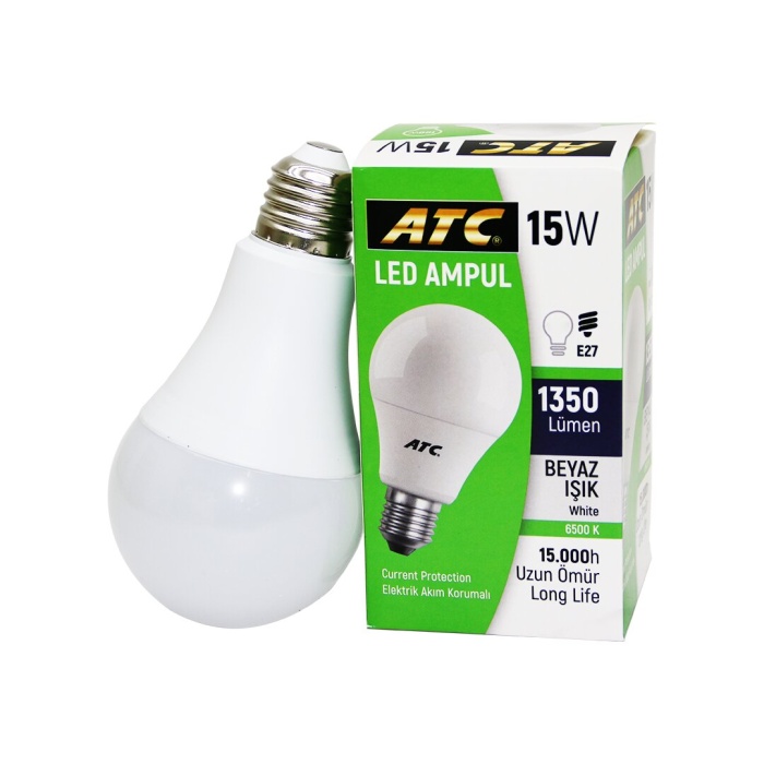 ATC LW-15W=60W E27 ( BEYAZ ) LED AMPUL ( 1350Lümen & 15000h & 6500 )*10X10