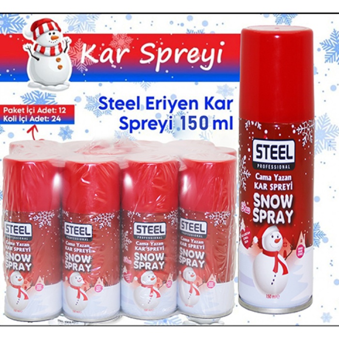 STEEL CK-7597 7217 SNOW SPRAY CAMA YAZAN KAR SPREYİ 150ML*12X4