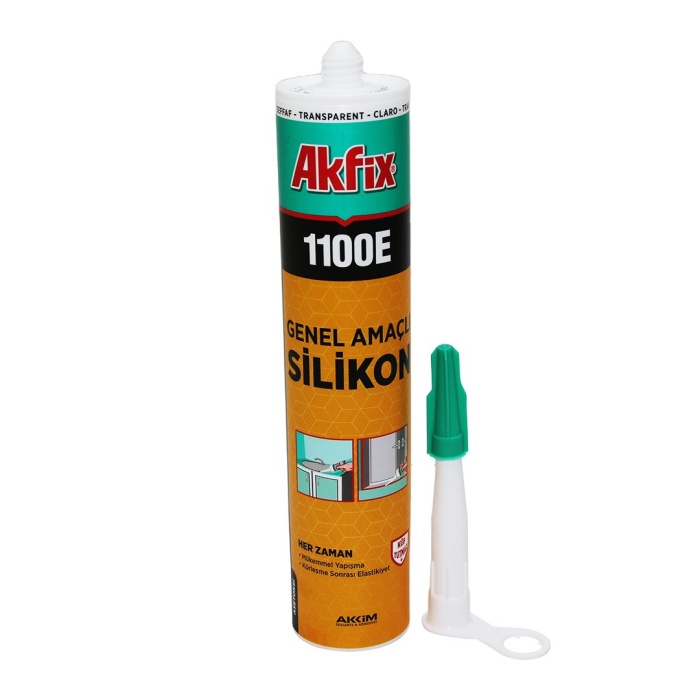 AKFİX 1100E ( ŞEFFAF ) GENEL AMAÇLI ÜNİVERSAL SİLİKON 280 GR*24=K