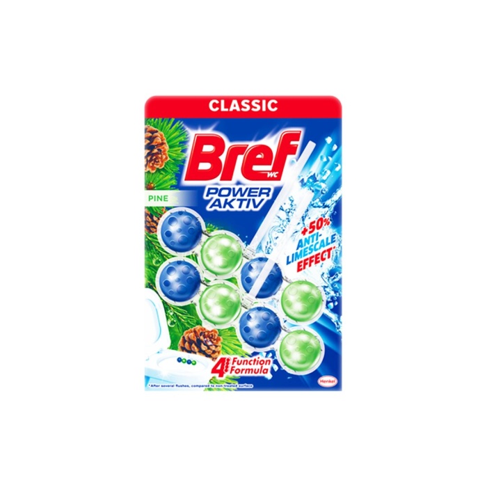 BREF WC POWER AKTIV ( 2 X 4LÜ ) ( PINE ÇAM ) KLOZET TEMİZLEME BLOK ( 2X50GR )*10=K