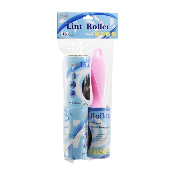 LİNT ROLLER YAKUT-12643 (3PCS SET)=( 1AD.SAPLI 50 YAPRAK + 2 YEDEK=2X50) YAPIŞKANLI PRATİK TÜY TOPLAYICI RULO*6X12