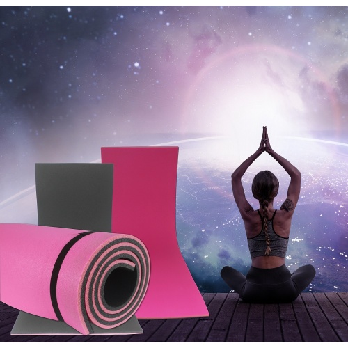 Pembe-Siyah Extra Rahat Plates Yoga Matı 180x60cm 15mm