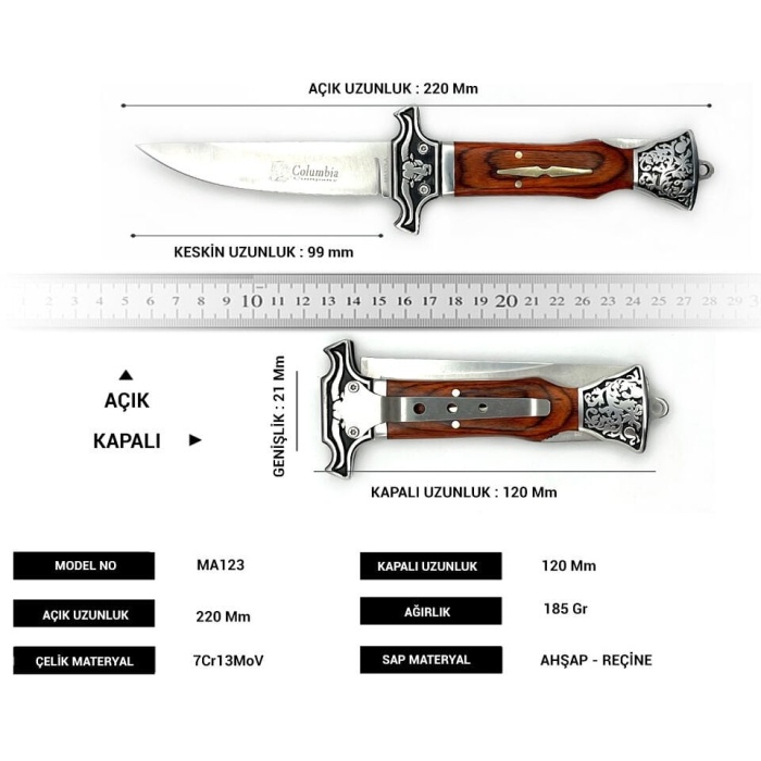 Columbia Company MA-123-A İşlemeli Çakı