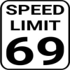 Speed Lımıt 69 Sticker 32 x 48 cm