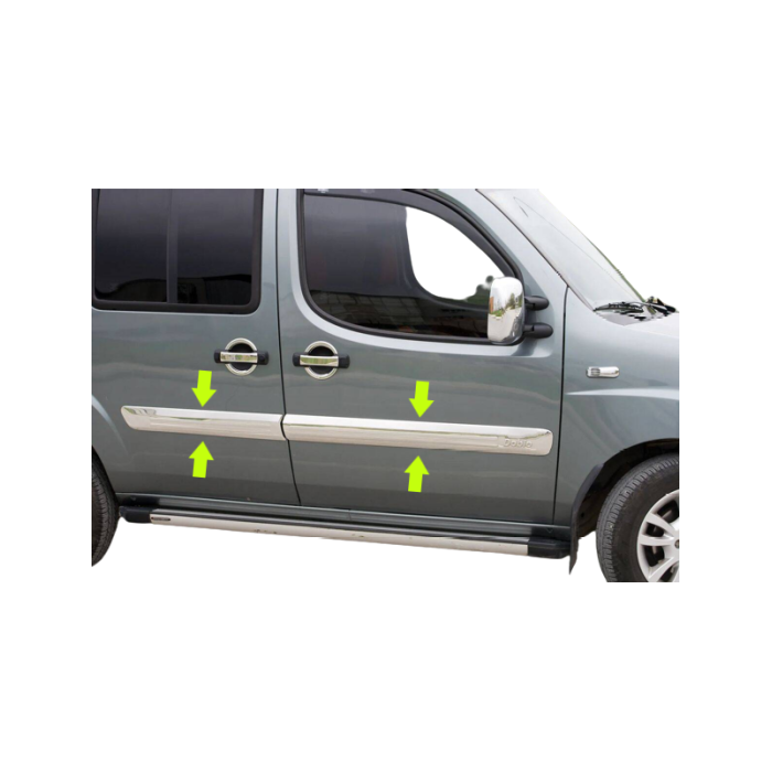 Yan Kapı Çıtası Geniş Krom 4 Parça Doblo-1 Facelift Panel Van LAV 2006-2010 Arası Modeller İçin