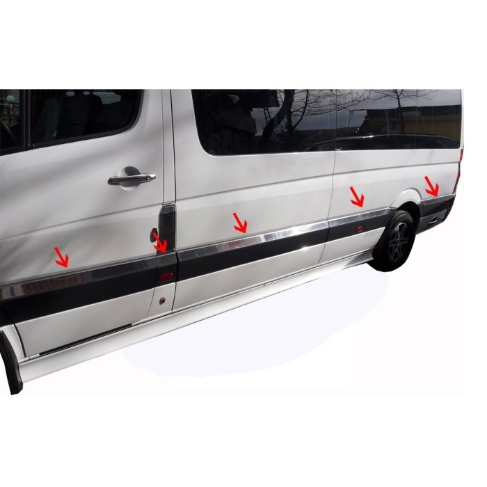 Yan Kapı Çıtası Orta Şase Krom 10 Parça Sprinter Van 2006-2018 Arası Modeller İçin