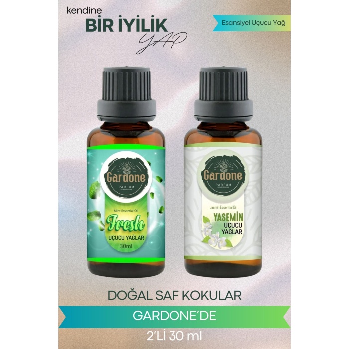 Yasemin + Fresh (Oda Kokusu Aroma Terapi Buhurdanlık/Difüzör Yağı) Set 2 Adet x 30 ml