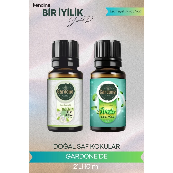 Yasemin + Fresh (Oda Kokusu Aroma Terapi Buhurdanlık/Difüzör Yağı) Set 2 Adet x 10 ml