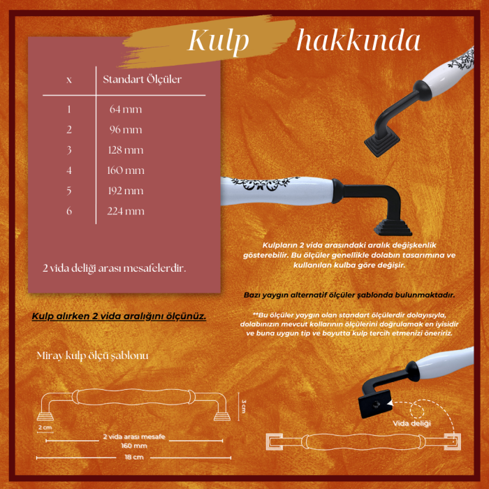 Miray Çekmece Konsol Dolap Kulp|Siyah(160mm)