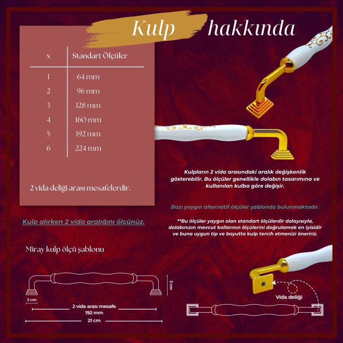 Miray Çekmece Konsol Dolap Kulp|Altın(192mm)