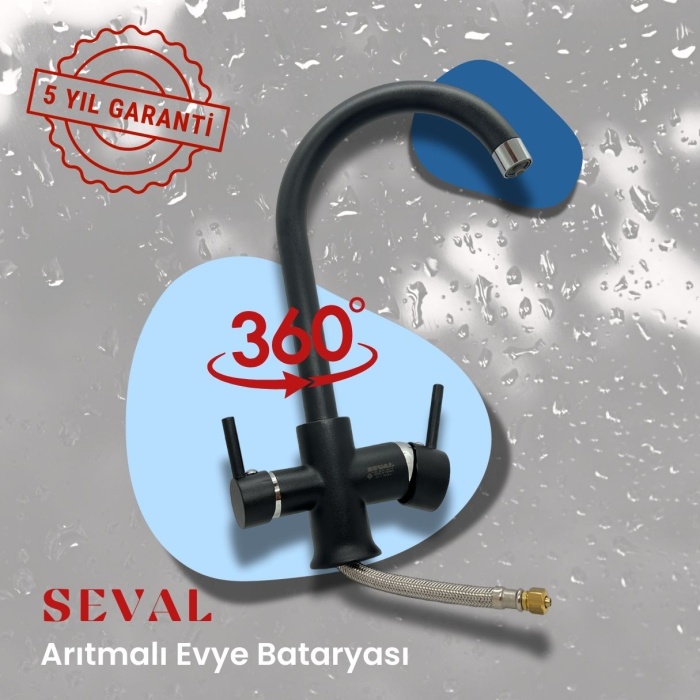 Seval Jival Arıtmalı Evye Bataryası Siyah