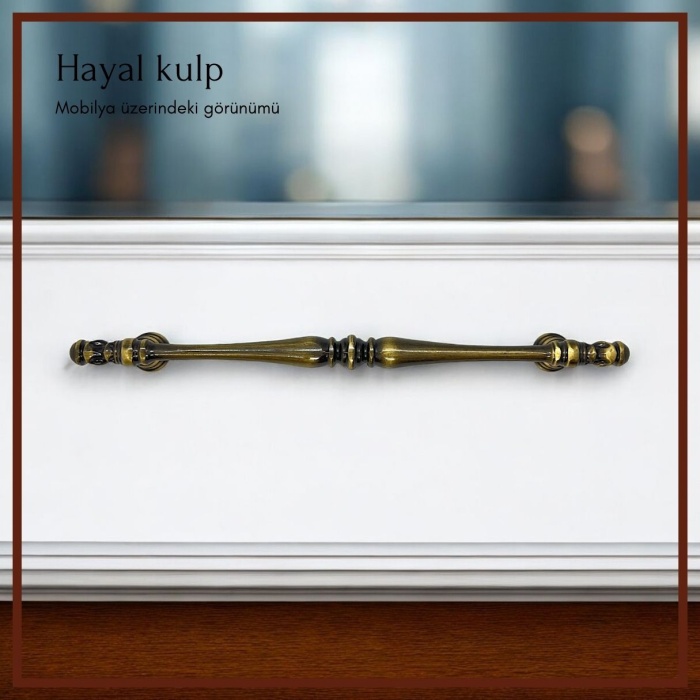 Hayal Dolap-Çekmece-Konsol Kulp-Antik Sarı-160mm